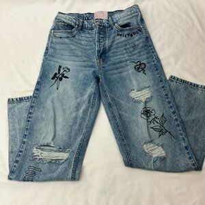 Revice California distressed straight leg denim jeans woman’s size 28